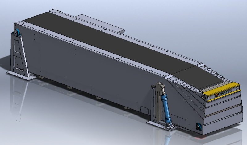 3d design of five section telescopic belt loading conveyor