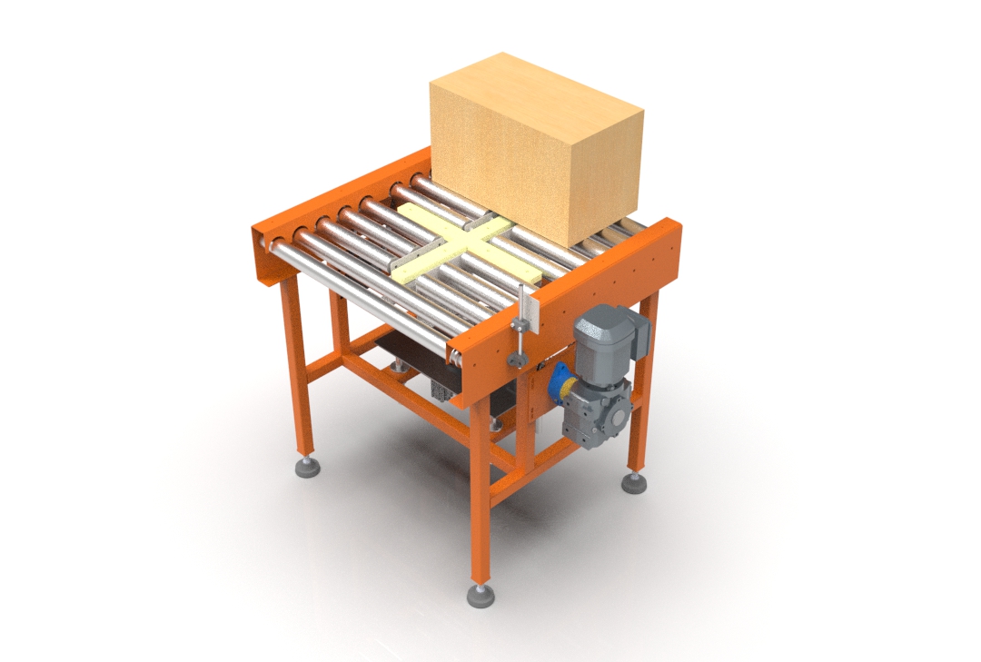 3D design of a lifting rotary roller conveyor