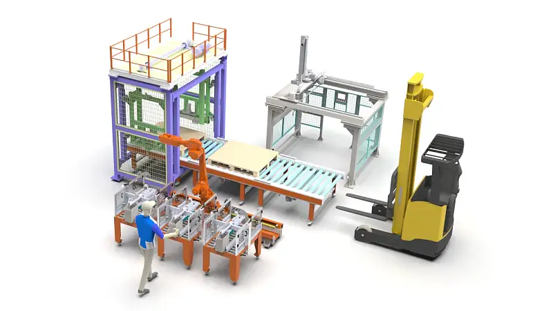 Automated Carton Sealing and Palletizing: Solidworks 3D Model Design