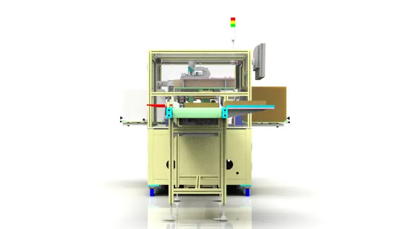 3D model of the gift box online automated labeling machine (QR Ccode dual-sided label)